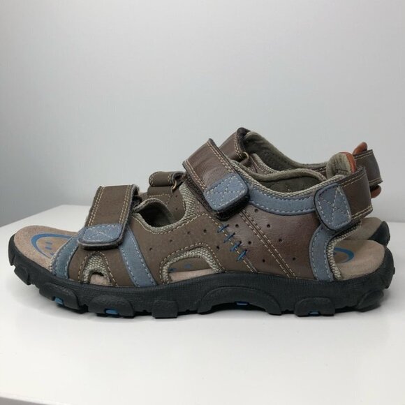Geox Brown and Blue Leather Hiking Sandals Size 35 (Women’s 5 or Children’s 3.5) - Picture 3 of 8